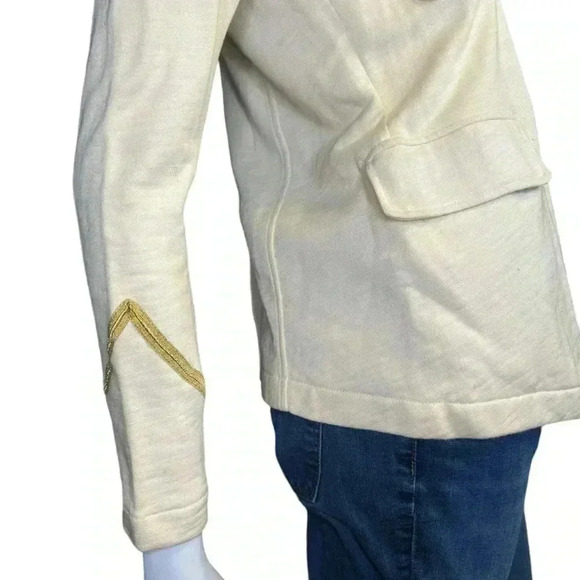 Denim & Supply Ralph Lauren Military Style Jacket cream With Gold Trim Pockets. - Picture 8 of 15